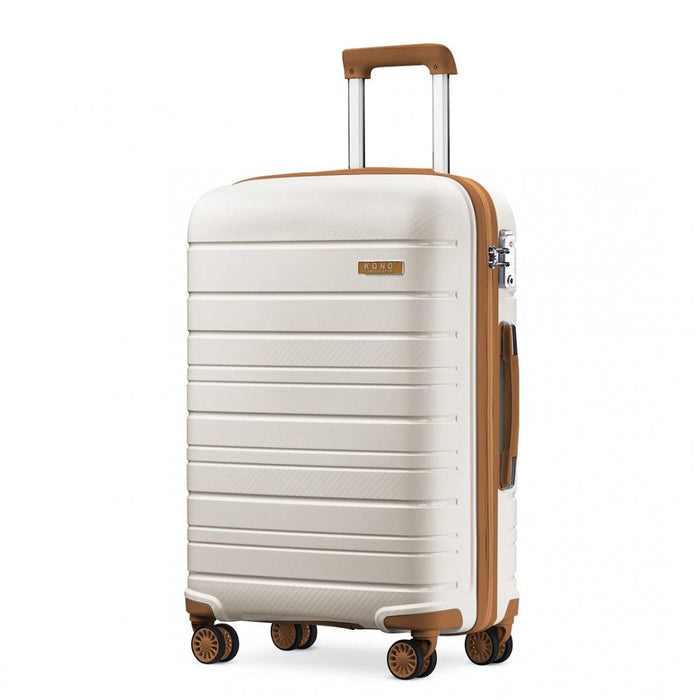 20 Inch Multi Texture Hard Shell Pp Suitcase - Classic Collection - Cream