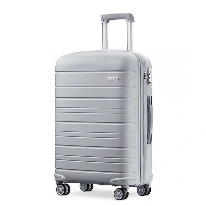 20 Inch Multi Texture Hard Shell Pp Suitcase - Classic Collection - Grey