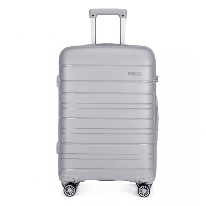 20 Inch Multi Texture Hard Shell Pp Suitcase - Classic Collection - Grey