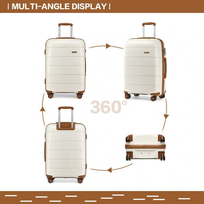 24 Inch Hard Shell Pp Suitcase  Cream