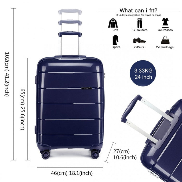 24 Inch Hard Shell Pp Suitcase  Navy