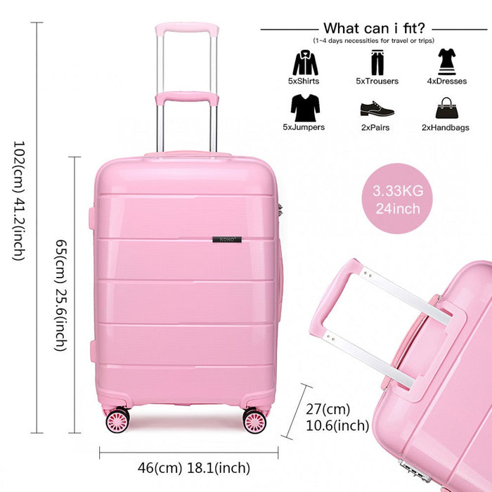 24 Inch Hard Shell Pp Suitcase  Pink