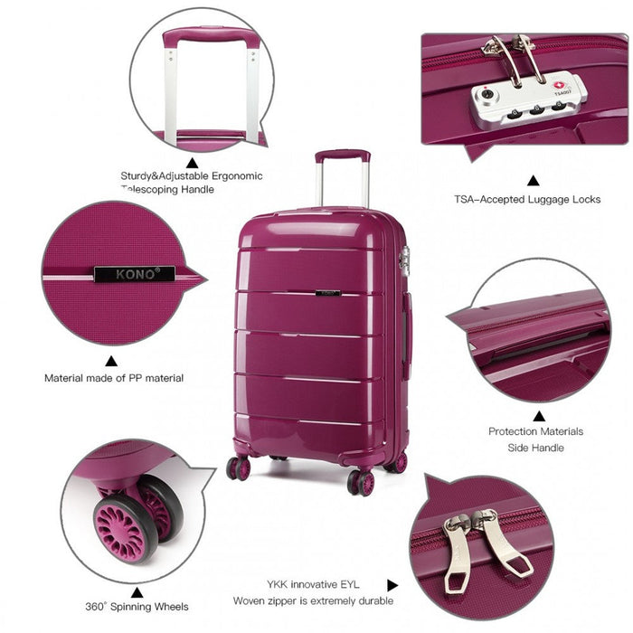 24 Inch Hard Shell Pp Suitcase  Purple