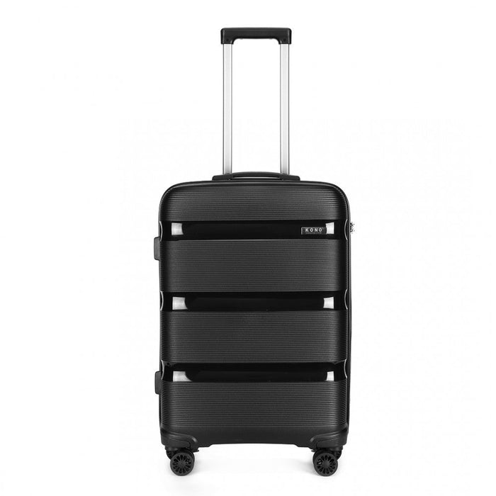 24 Inch Bright Hard Shell Pp Suitcase  Classic Collection  Black