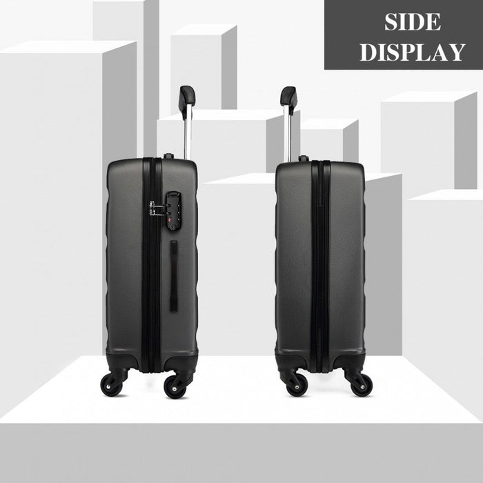 24 Inch Horizontal Design Abs Hard Shell Suitcase With Tsa Lock  Grey
