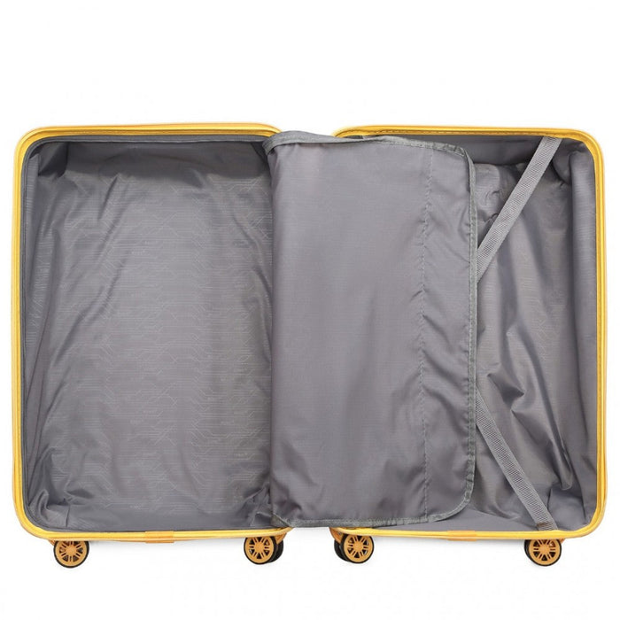 24 Inch Lightweight Hard Shell Abs Suitcase With Tsa Lock  Yellow