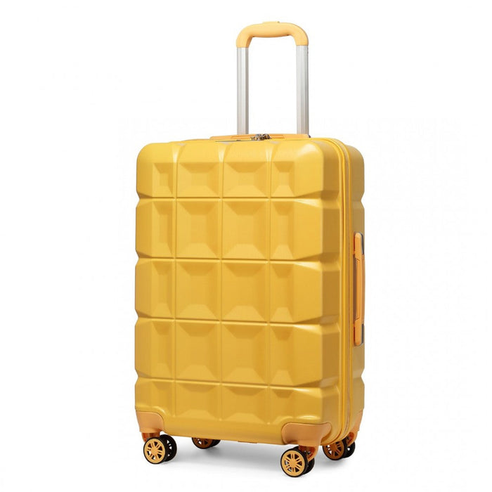 24 Inch Lightweight Hard Shell Abs Suitcase With Tsa Lock  Yellow