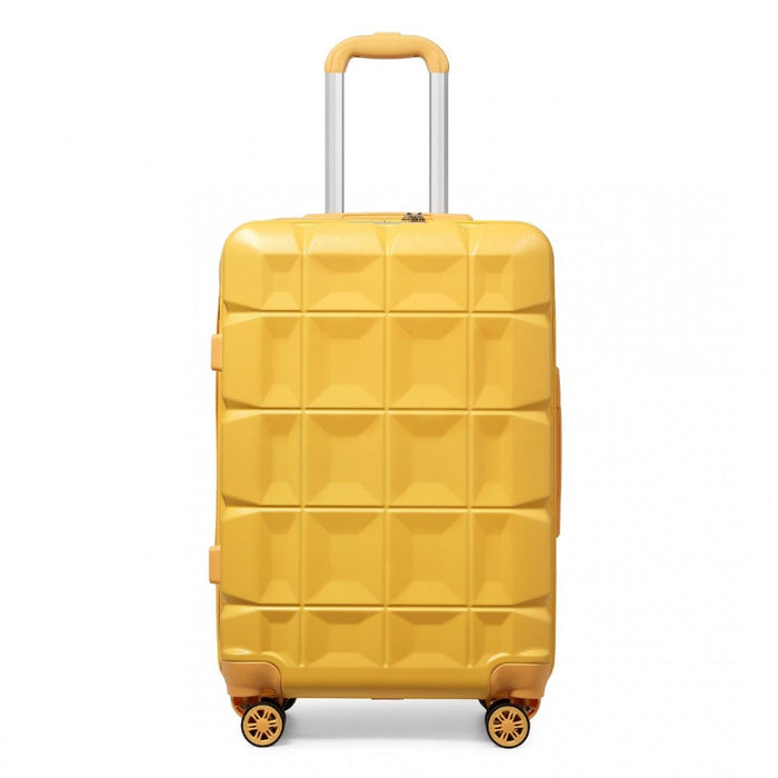 24 Inch Lightweight Hard Shell Abs Suitcase With Tsa Lock  Yellow