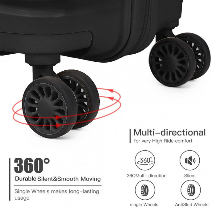 24 Inch Lightweight Polypropylene Hard Shell Suitcase With Tsa Lock  Black
