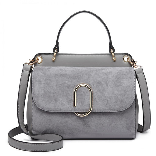 Lb6871-miss Lulu Stylish Ladies Leather Handbag Shoulder Bag Grey - Image 1