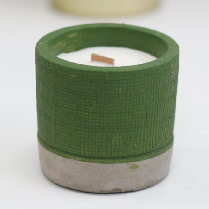 Pot Concrete Soy Candle - Green - Sea Moss & Herbs