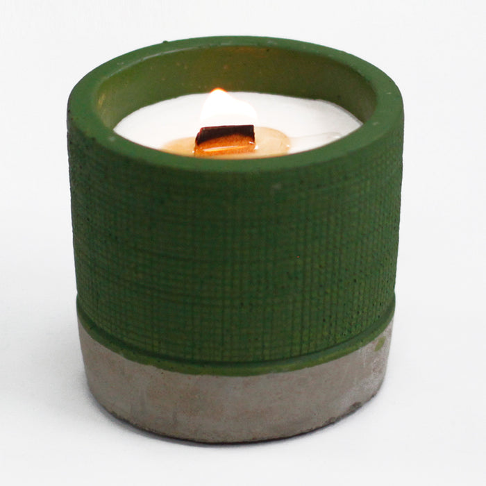 Pot Concrete Soy Candle - Green - Sea Moss & Herbs