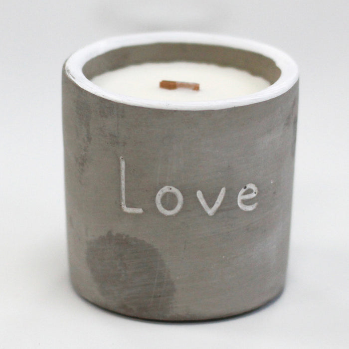 Med Concrete Soy Candle  - Love - Purple Fig & Casis