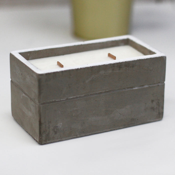 Large Concrete Soy Candle  - Clove & Dark Sandal