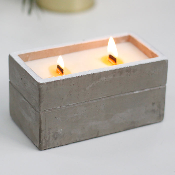 Large Concrete Soy Candle  - Clove & Dark Sandal