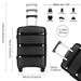 K2092 - Kono Bright Hard Shell Pp Suitcase 3 Pieces Set - Classic Collection - Black - Image 5