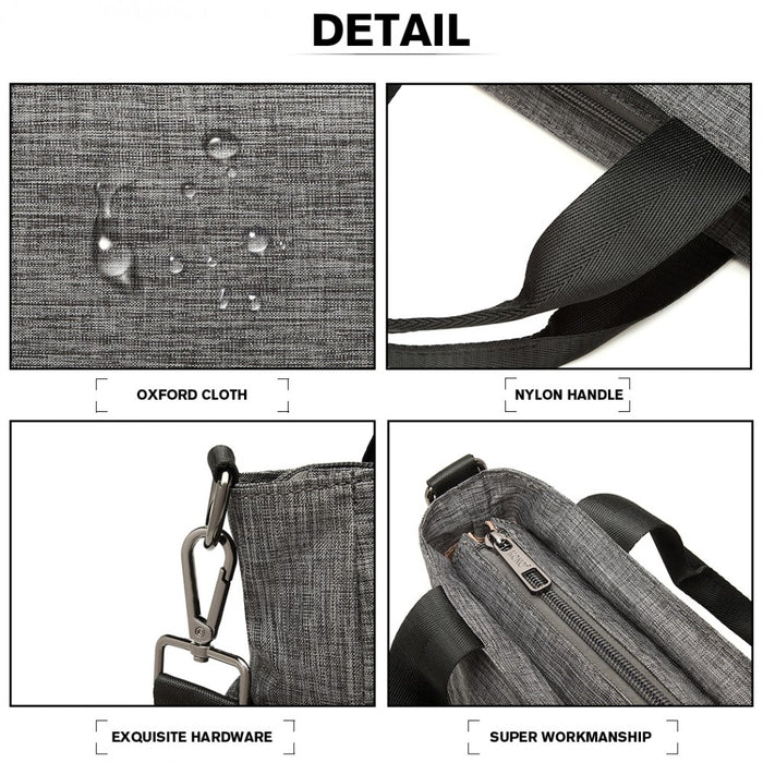 Lb6923 - Kono Multi-compartment Tote Shoulder Bag - Grey - Image 6