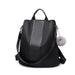 Lg1903 - Miss Lulu Two Way Backpack Shoulder Bag With Pom Pom Pendant - Black - Image 3