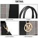 Lg2001 - Miss Lulu Gingham Plaid Panel Shoulder Bag - Black - Image 6