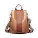 Lg1903 - Miss Lulu Two Way Backpack Shoulder Bag With Pom Pom Pendant - Brown - Image 1