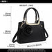 Lg1847 - Miss Lulu Pu Leather Rose Hanging Ornament Handbag - Black - Image 5