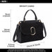 Lb6871-miss Lulu Stylish Ladies Leather Handbag Shoulder Bag Black - Image 5