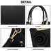 Lg1847 - Miss Lulu Pu Leather Rose Hanging Ornament Handbag - Black - Image 4