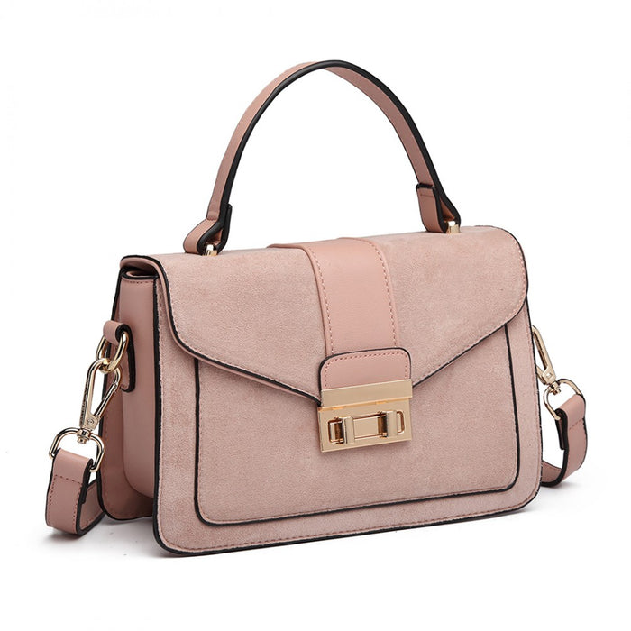 Lb6872 - Miss Lulu Matte Leather Midi Handbag - Pink - Image 2