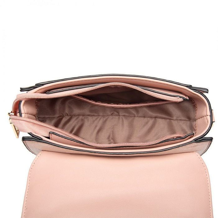 Lb6872 - Miss Lulu Matte Leather Midi Handbag - Pink - Image 8