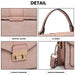 Lb6872 - Miss Lulu Matte Leather Midi Handbag - Pink - Image 6