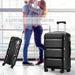 K2092 - Kono Bright Hard Shell Pp Suitcase 3 Pieces Set - Classic Collection - Black - Image 11