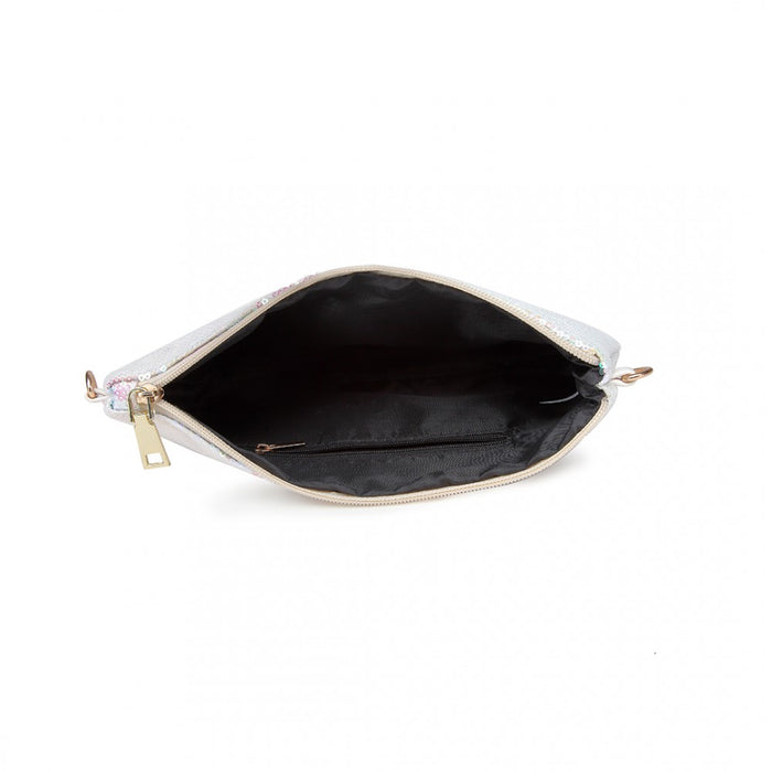 Lh1765 We- Miss Lulu Sequins Clutch Evening Bag White - Image 4