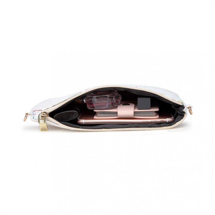 Lh1765 We- Miss Lulu Sequins Clutch Evening Bag White - Image 5