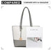 Lg2023 - Miss Lulu 3 Piece Leather Look Tote Bag Set - Grey And White - Image 5