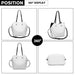Lh1908 - Miss Lulu 2 Piece Multi-way Shoulder Tote Bag - Grey - Image 3