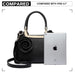 Lg1847 - Miss Lulu Pu Leather Rose Hanging Ornament Handbag - Black - Image 7