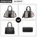 Lg2001 - Miss Lulu Gingham Plaid Panel Shoulder Bag - Black - Image 3