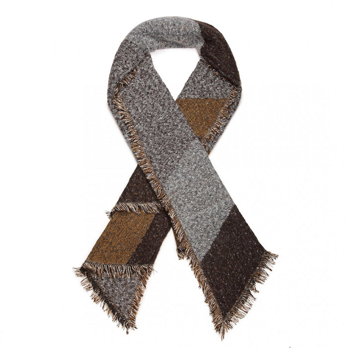 S6427 - Women Ladies Fashion Plaid Scarf Blanket Winter Warm Wrap Shawl - Coffee - Image 3
