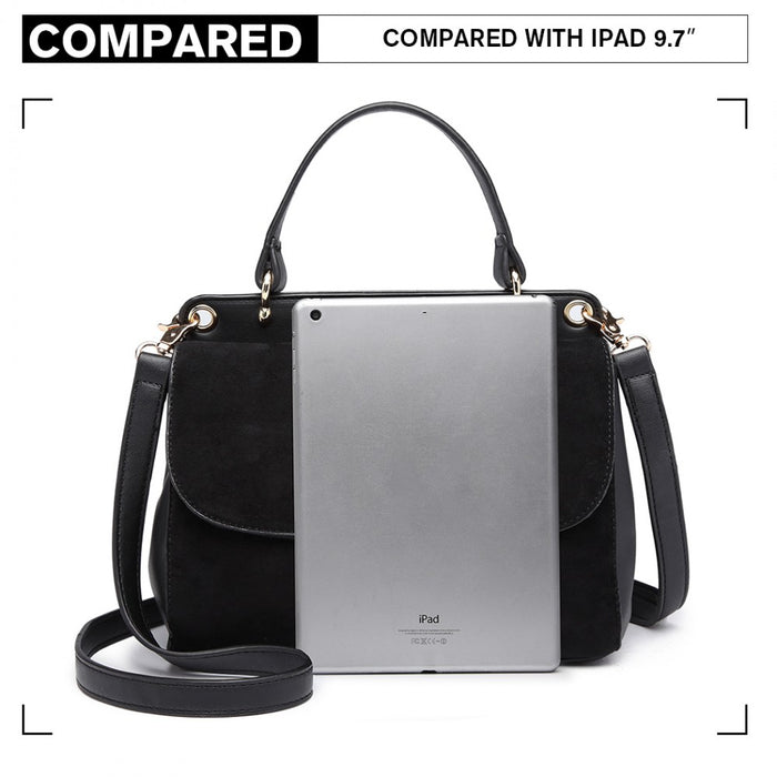 Lb6871-miss Lulu Stylish Ladies Leather Handbag Shoulder Bag Black - Image 7