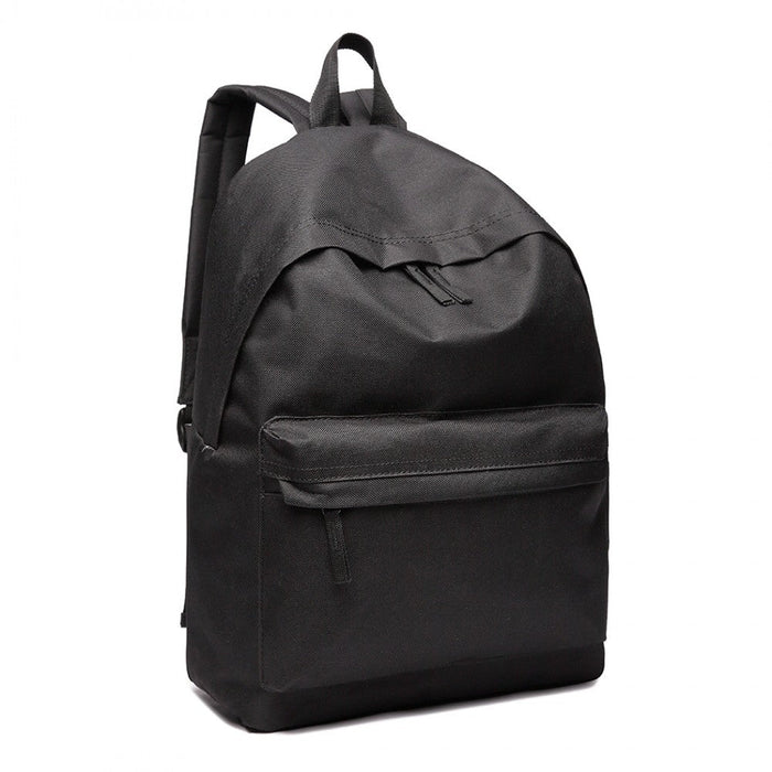 700d - Miss Lulu Large Plain Unisex Backpack Black