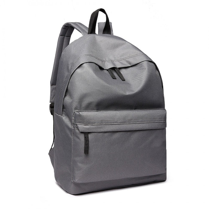700d - Miss Lulu Large Plain Unisex Backpack Grey
