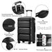 K2092 - Kono Bright Hard Shell Pp Suitcase 3 Pieces Set - Classic Collection - Black - Image 6