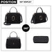 Lb6871-miss Lulu Stylish Ladies Leather Handbag Shoulder Bag Black - Image 8
