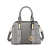 Lg2001 - Miss Lulu Gingham Plaid Panel Shoulder Bag - Grey - Image 2