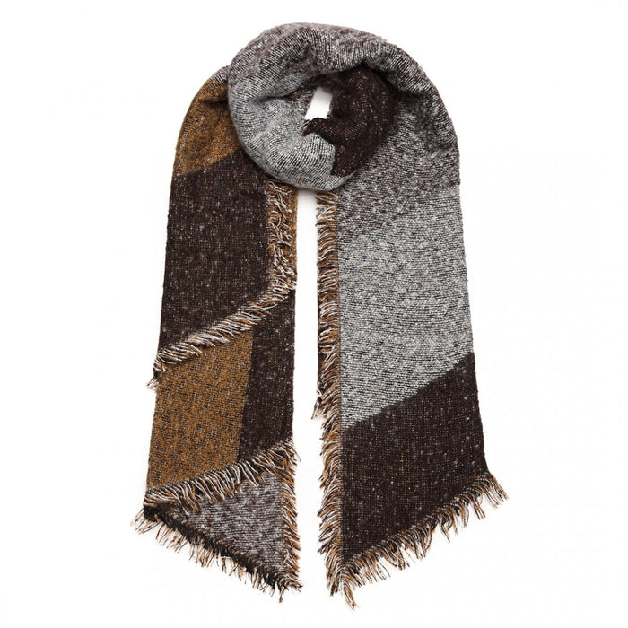 S6427 - Women Ladies Fashion Plaid Scarf Blanket Winter Warm Wrap Shawl - Coffee - Image 4