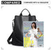 Lg1903 - Miss Lulu Two Way Backpack Shoulder Bag With Pom Pom Pendant - Black - Image 6