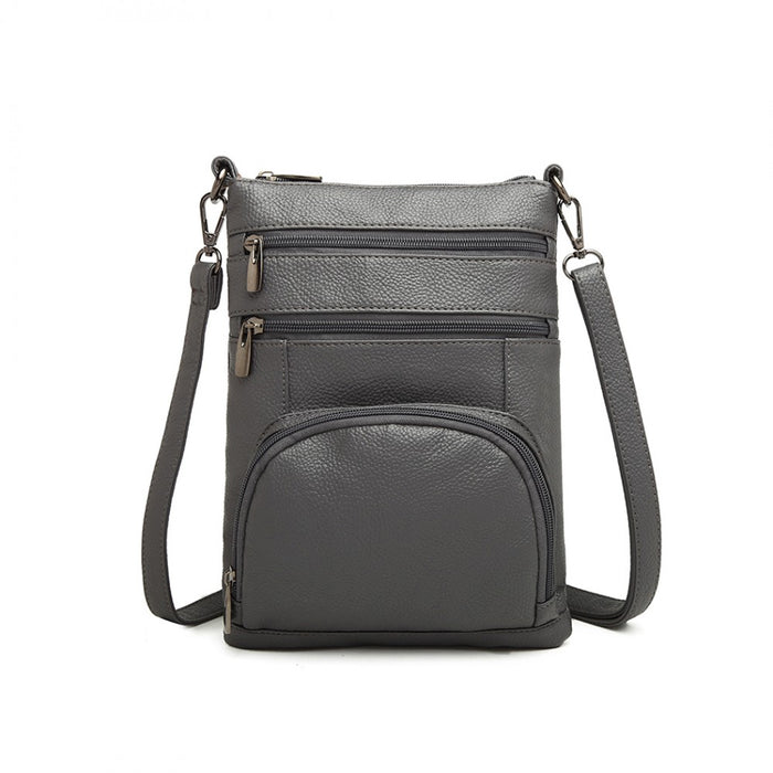 Lb6927 - Miss Lulu Multi Pocket Leather Look Rfid-blocking Cross Body Bag - Grey - Image 2