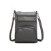 Lb6927 - Miss Lulu Multi Pocket Leather Look Rfid-blocking Cross Body Bag - Grey - Image 2