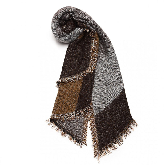 S6427 - Women Ladies Fashion Plaid Scarf Blanket Winter Warm Wrap Shawl - Coffee - Image 5