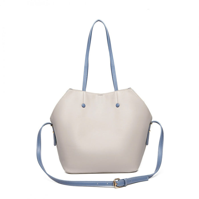 Lh1908 - Miss Lulu 2 Piece Multi-way Shoulder Tote Bag - Grey - Image 2